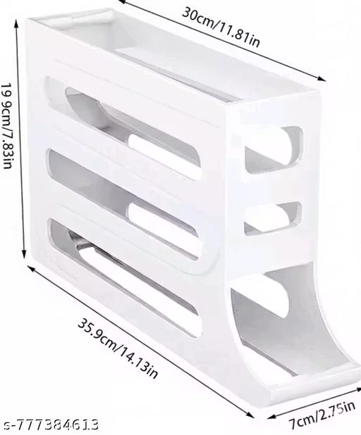 Egg Rack, Can Hold 30 Eggs, Automatic Rolling Egg Rack is Designed for Refrigerator,Stackable and Space-Saving,Suitable for Kitchen Refrigerator Tabletop Organization.