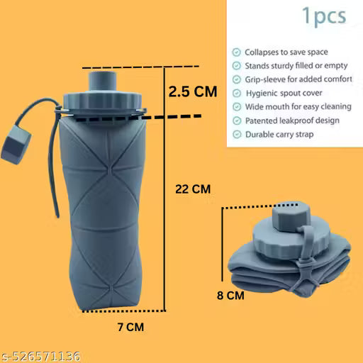 Silicone Portable Foldable Leak Proof Water Bottle|Gym Sports Water Bottle