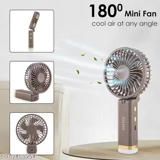 Mini Hand Fan Rechargeable with LED Light – Foldable Mini Fan, Small Fan,USB Charging Hand Fan with 1200mAh Battery & 3 Speed Modes | Travel, Makeup, Kitchen