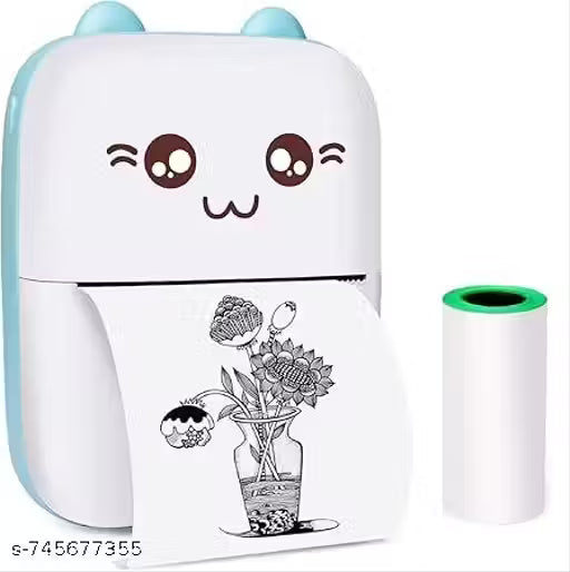 Premio Lusso Mini Thermal Printer – Portable, Ink-Free, High-Quality Label & Receipt Printing Thermal Printer [Blue]