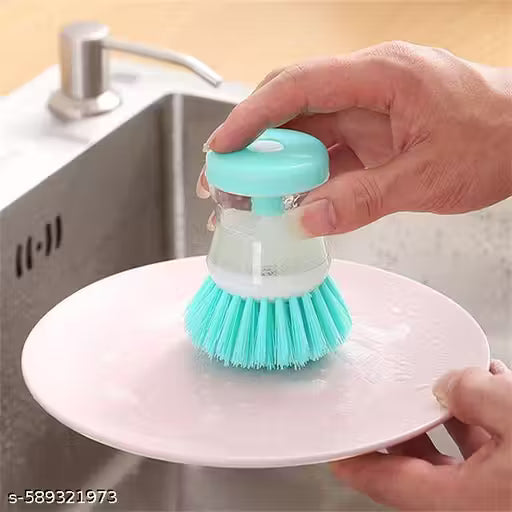 Kitchen Liquid Dishwashing Brush with Built-in Soap Dispenser.