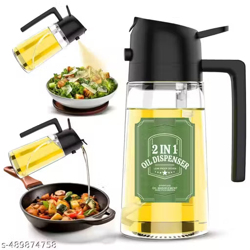 2 In 1 Oil Sprayer & Dispenser Bottle for Kitchen