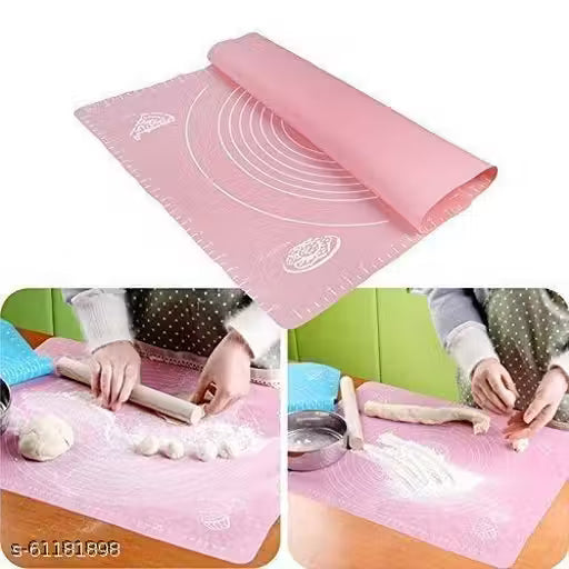 Silicon Fondant Rolling Mat Or Silicone Baking Sheet With Measurements Stretchable For Kitchen Roti Chapati Cake Pad Cooking Dough Atta Kneading (Multicolour) Other Kitchen Tools